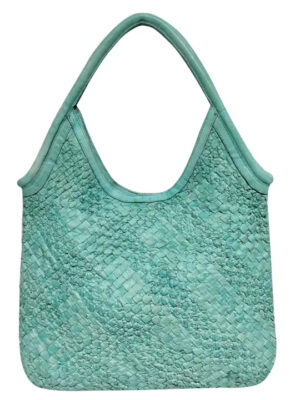 Latico Baez Handcrafted Leather Tote Bag- Mint