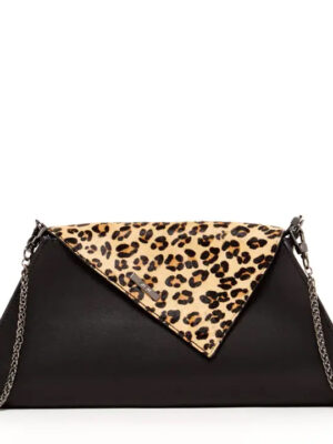 SUSU- Angelica Black Leopard Clutch Bag