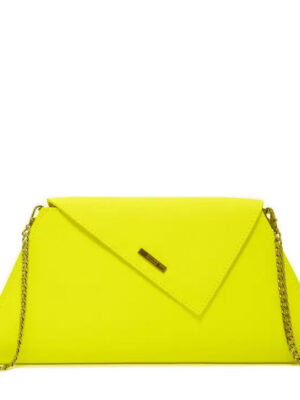 Angelica Electric Yellow Leather Clutch Purse