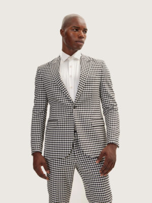 Ron Tomson- Houndstooth Weaving Peak Lapel Suit
