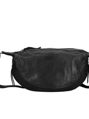Latico Leather Crosby Handcrafted Leather Sling/Crossbody Bags Black