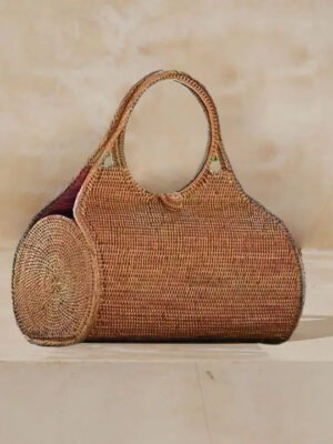 The Winding Road- Ata Vine Handwoven Roll Handbag